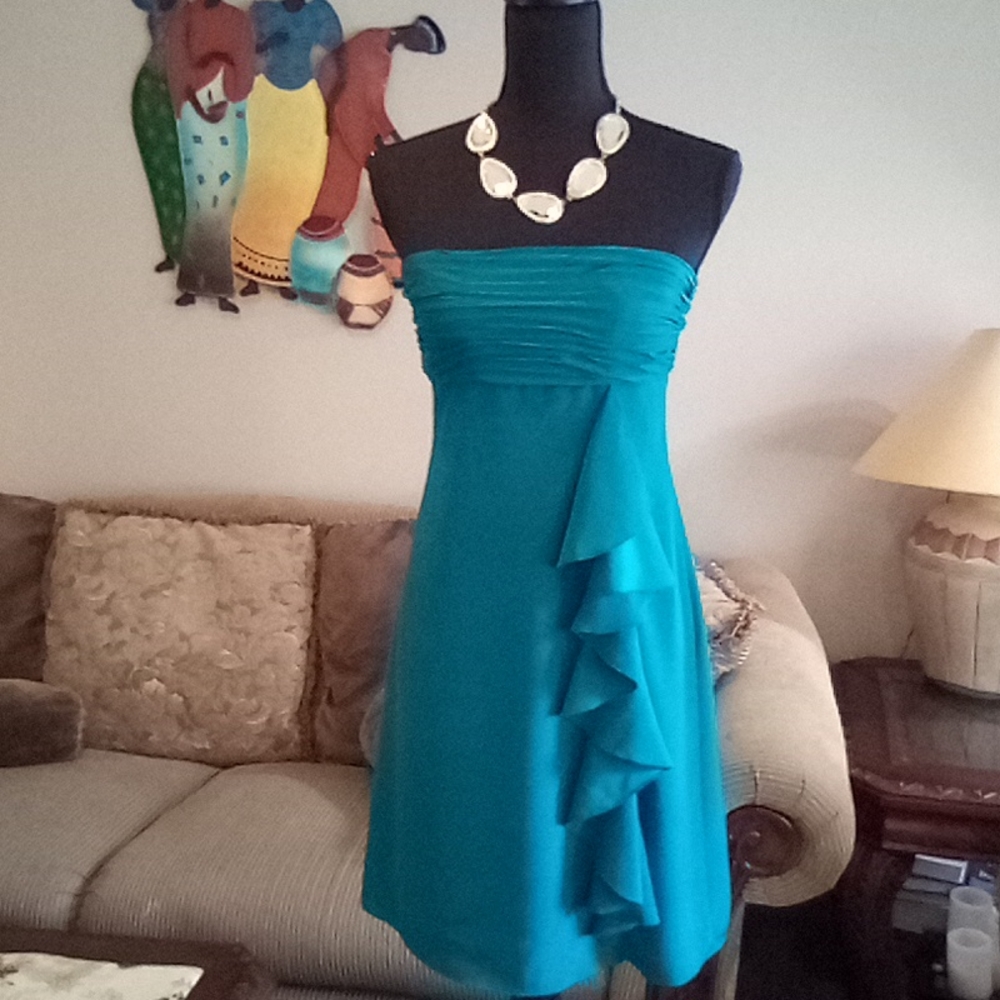 Dress. It is showing up blue on the pictures but It is green